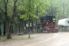 We spend a lot of time watching vehicles go by outside. This day was a cell tower crane truck.