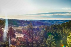 Going up the hills as the sun goes up