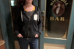 Looking super cheerful outside the bar where Wild Bill was shot in 1876