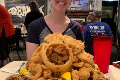 Showboat Platter at Deanie's. Future heartburn victim for scale.