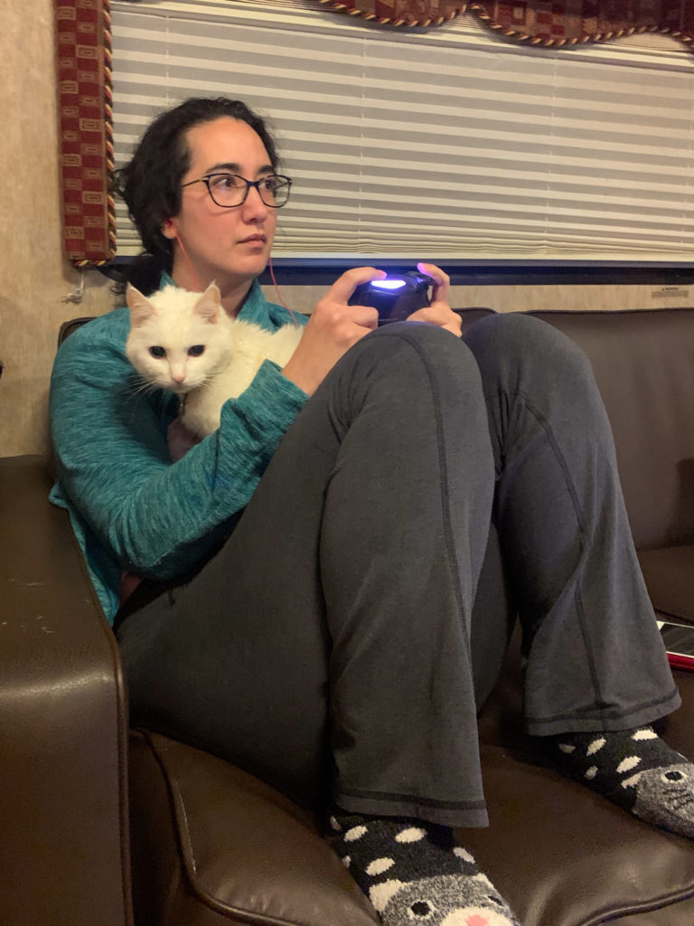 Am I in your way now? How about now?